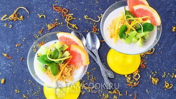 ШАГ 10. десерт из сметаны и желатина с фруктами