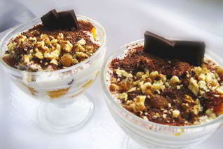 Десерт из тыквы, орехов, изюма и шоколада