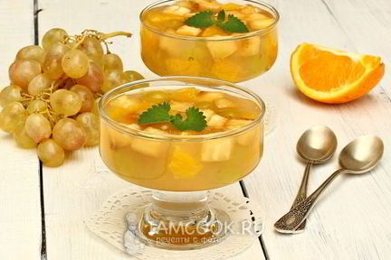 Фрукты в чайном желе