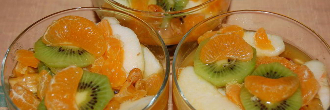 Фрукты в имбирно-мятном сиропе