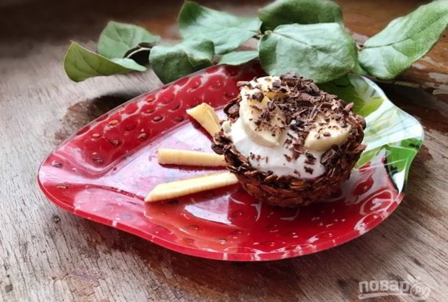 Гранола-корзинки с греческим йогуртом