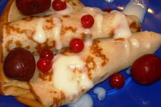 Банановые блинчики с восхитительным ванильным заварным кремом на Масленицу