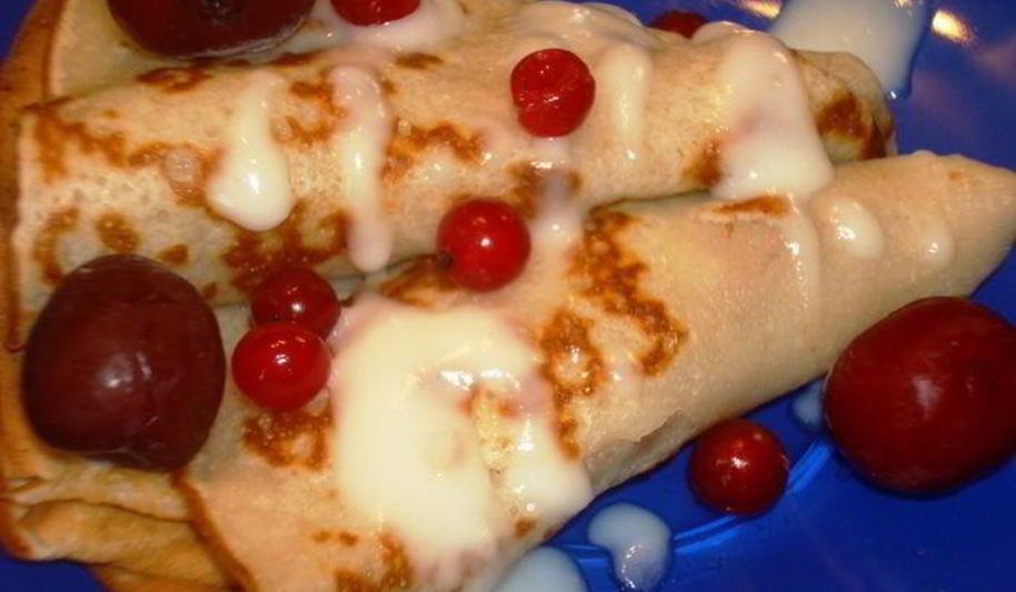 Рецепт банановые блинчики с восхитительным ванильным заварным кремом на масленицу