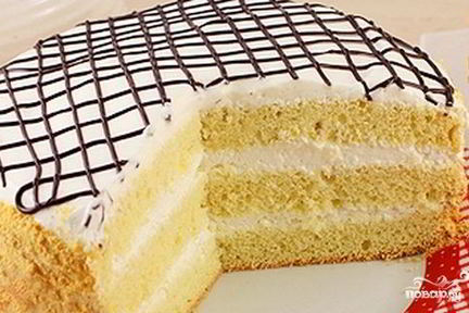 Бисквит со сметанным кремом
