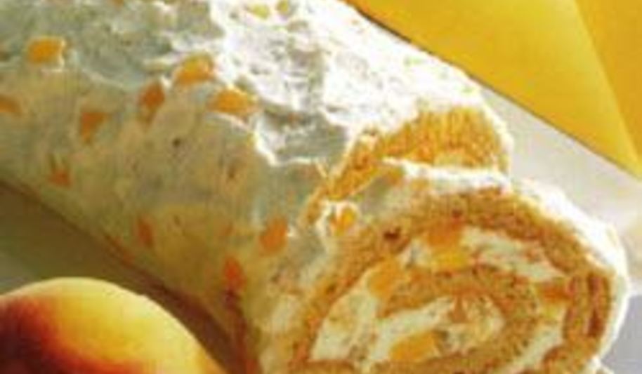 Рецепт бисквитный рулет с персиковым кремом