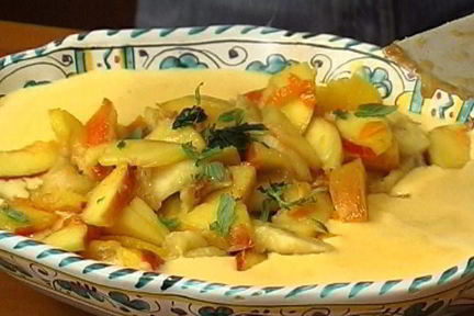 Фрукты в ванильном креме