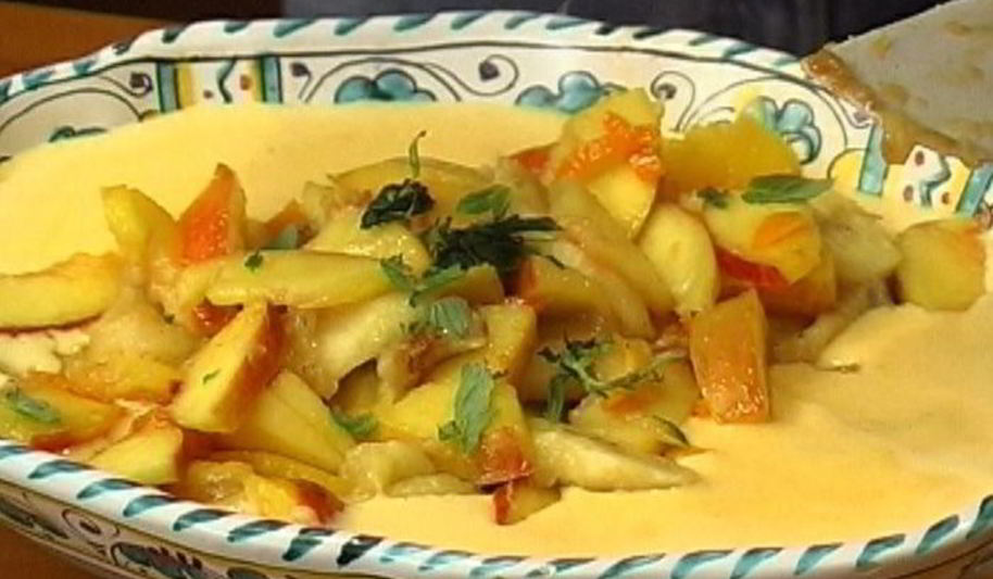 Рецепт фрукты в ванильном креме