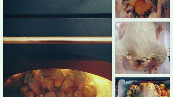 ШАГ 3. курица, фаршированная крем-сыром и зеленью