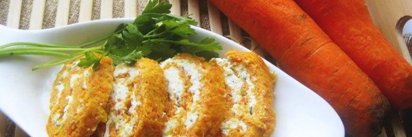 Морковные рулетики с творожным кремом