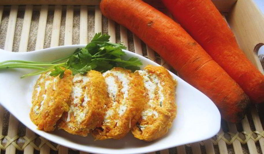 Рецепт морковные рулетики с творожным кремом