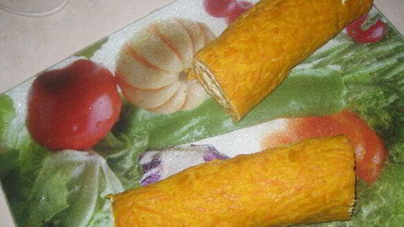 ШАГ 9. морковные рулетики с творожным кремом