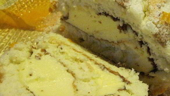 ШАГ 10. рулет бисквитный с творожным кремом