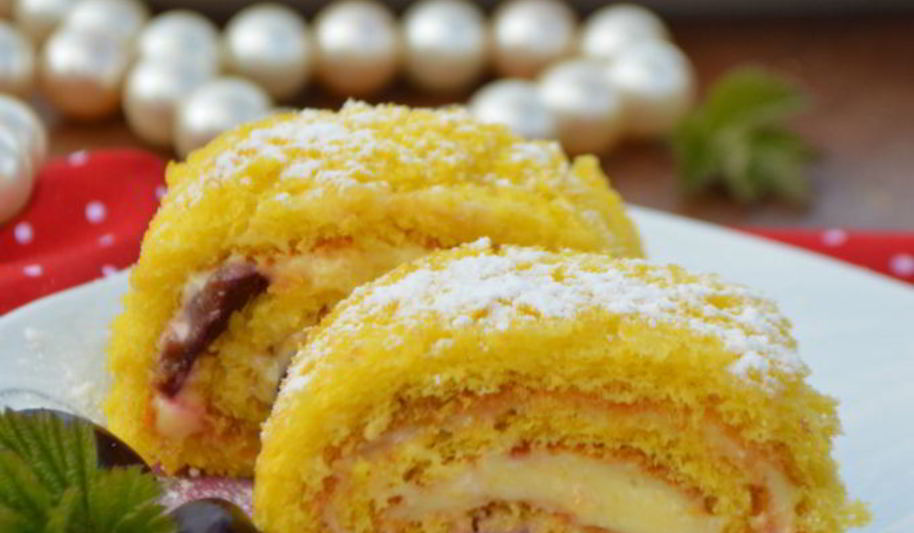 Рецепт рулет с лимонным кремом и ягодами
