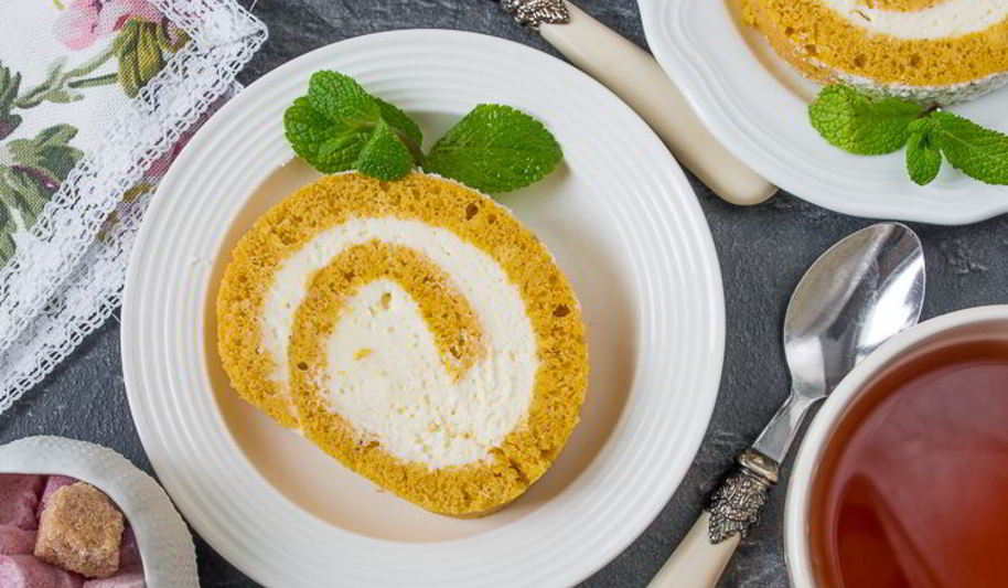 Рецепт тыквенный рулет с кремом из сливочного сыра