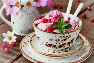 Клюквенное мороженое с апельсином