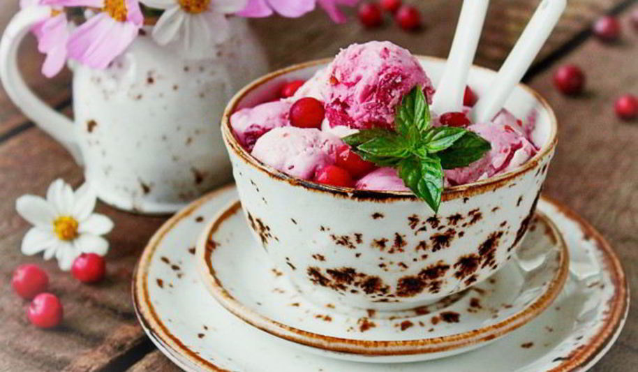 Рецепт клюквенное мороженое с апельсином