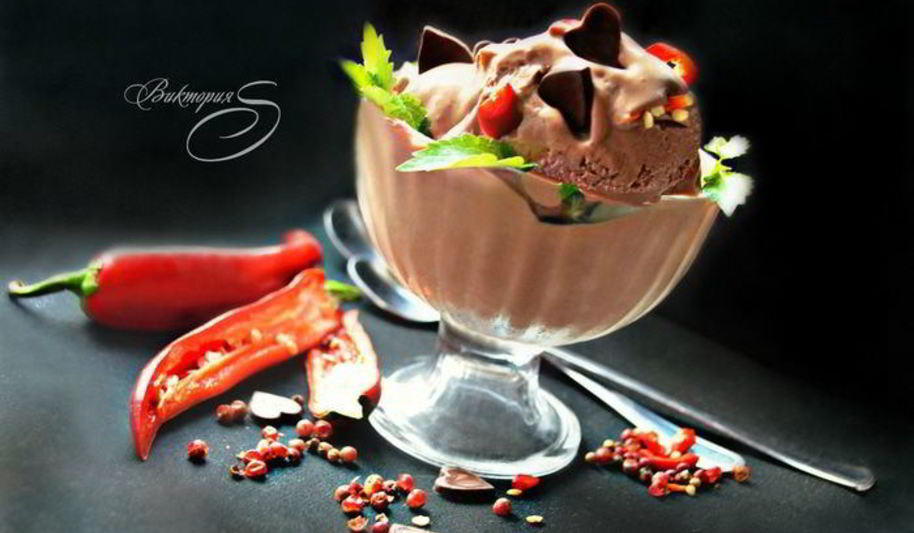 Рецепт шоколадное мороженое c красным перцем
