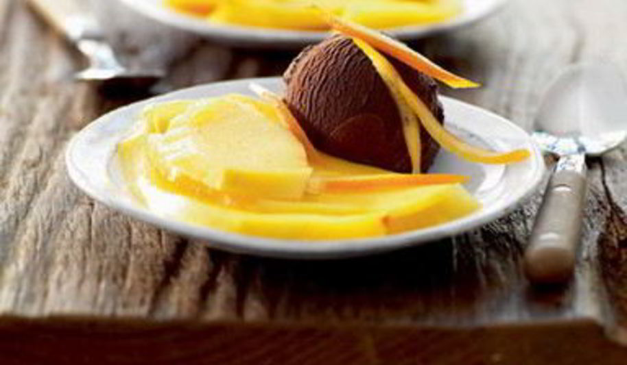 Рецепт шоколадное мороженое с манго