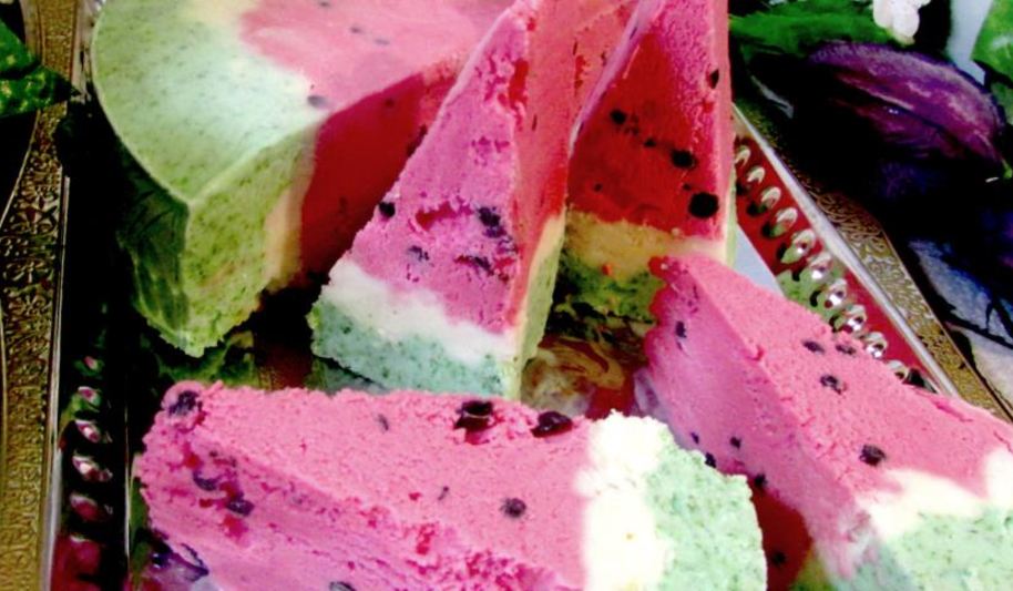 Рецепт торт-мороженое арбуз