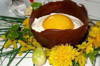 Пасхальные Шоколадные яйца с творожным муссом