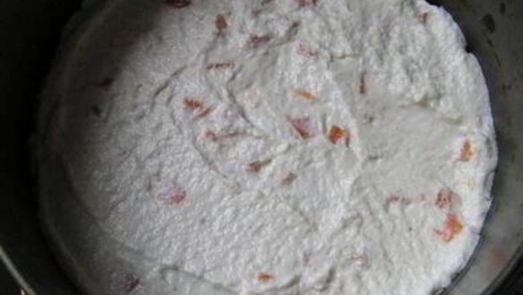 ШАГ 7. торт-мусс с курицей, шпинатом и черри