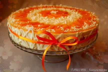 Торт-мусс с персиками