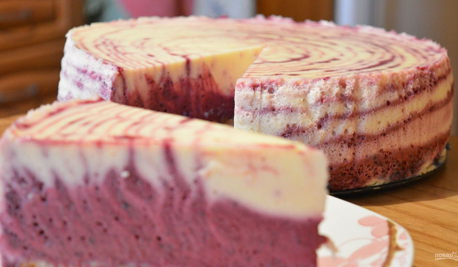 Рецепт творожно-черничный муссовый торт