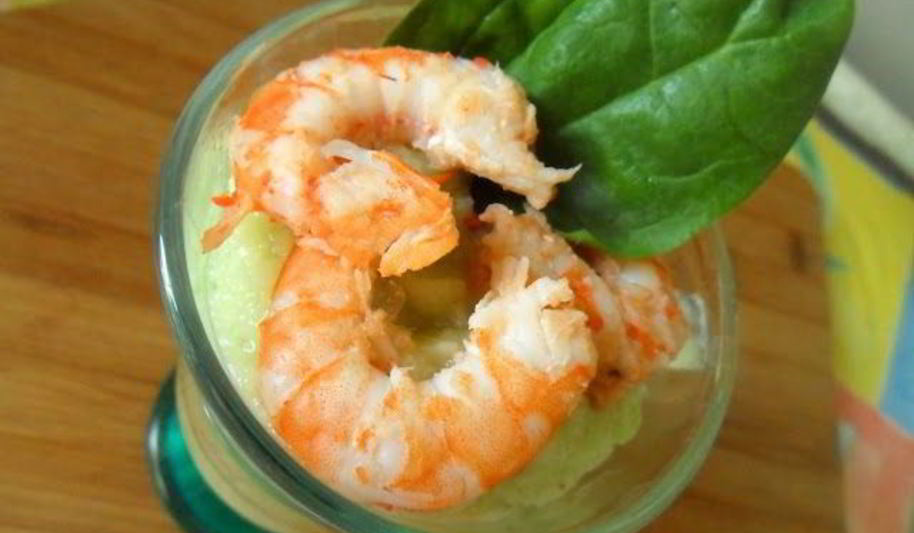 Рецепт яблочный мусс с авокадо и креветками