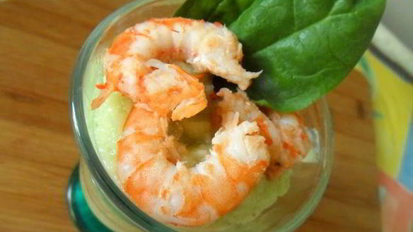 ШАГ 4. яблочный мусс с авокадо и креветками