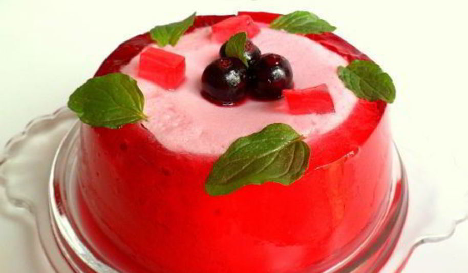 Рецепт ягодный мусс с желейной лентой