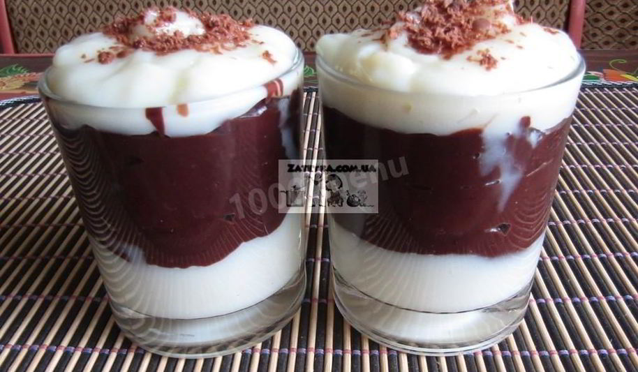 Рецепт нежный ванильно-шоколадный пудинг