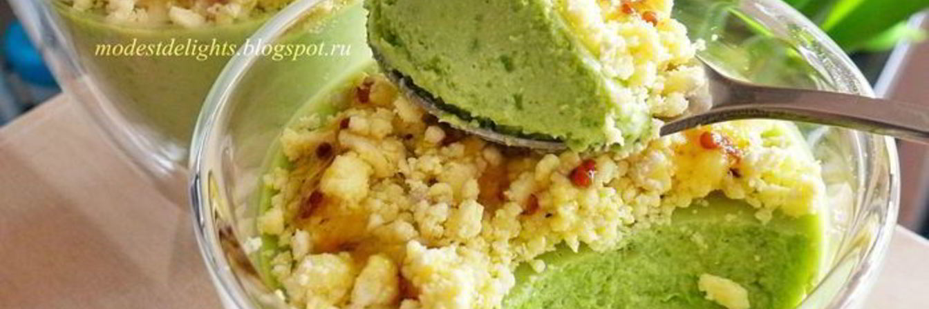 Панна-котта из зеленого горошка