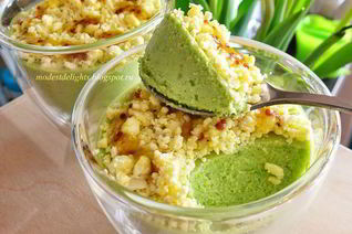 Панна-котта из зеленого горошка