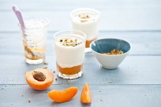 Панна-котта с абрикосами и медом