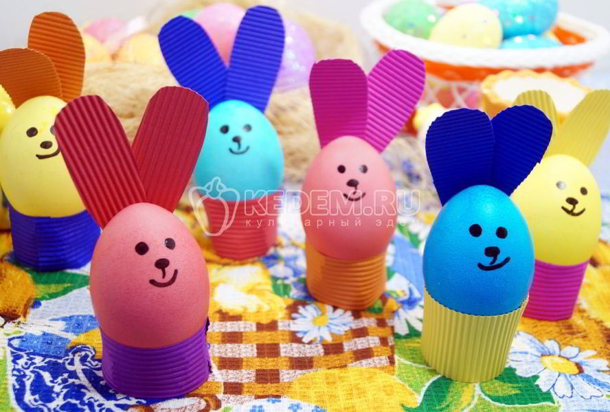 Крашеные яйца Пасхальные кролики