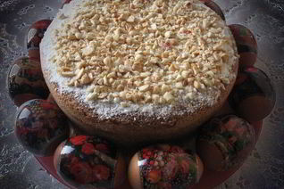 Кулич из манно-молочного бисквита