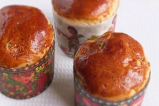 Кулич Пасхальный медовый на воде с цукатами и изюмом