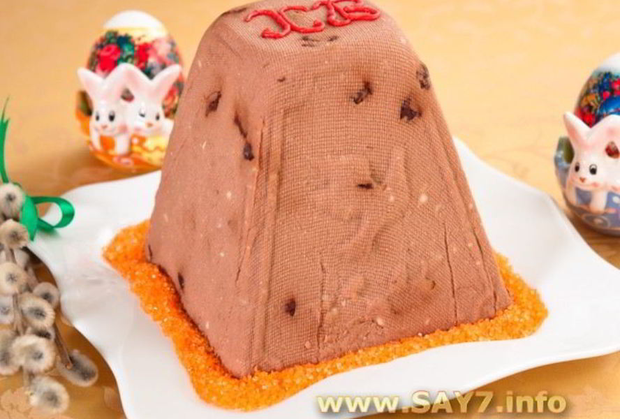 Шоколадная творожная пасха