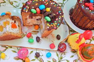 Шоколадный кулич с пломбиром