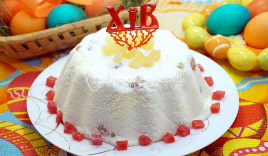 Рецепт творожная пасха с изюмом без яиц