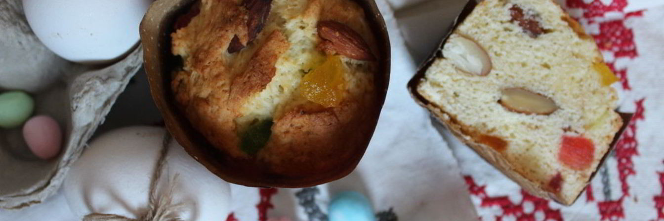 Творожный бездрожжевой кулич