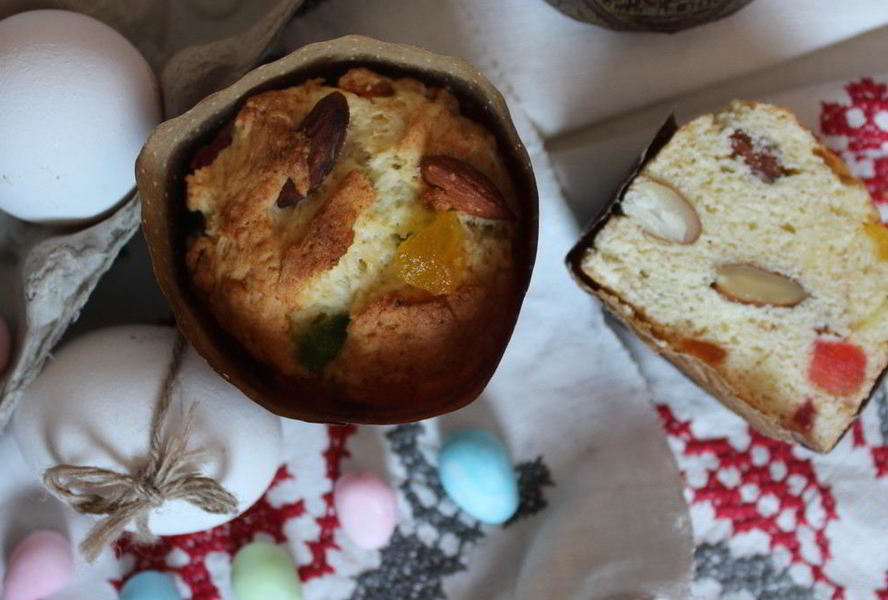 Творожный бездрожжевой кулич