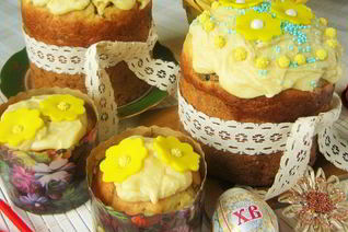 Творожный кулич с шоколадной глазурью