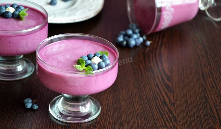 Рецепт сметанное желе с черникой