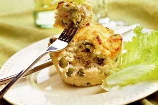 Куриное суфле с зеленым горошком и сельдереем