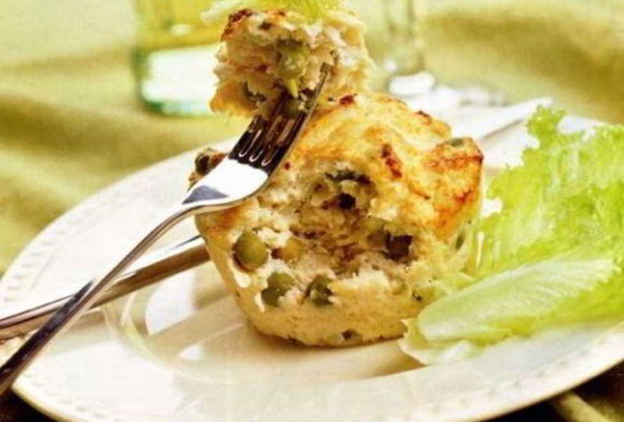 Куриное суфле с зеленым горошком и сельдереем