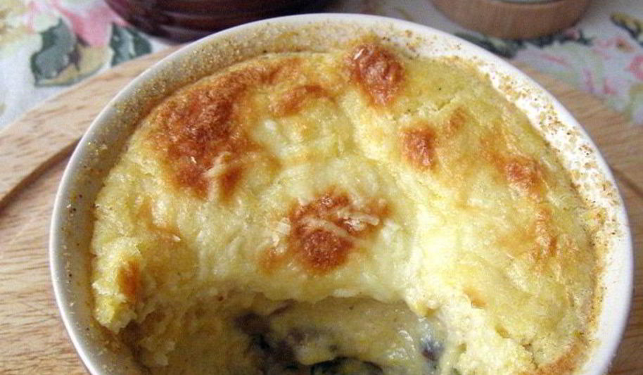 Рецепт курица в белом соусе под кукурузным суфле