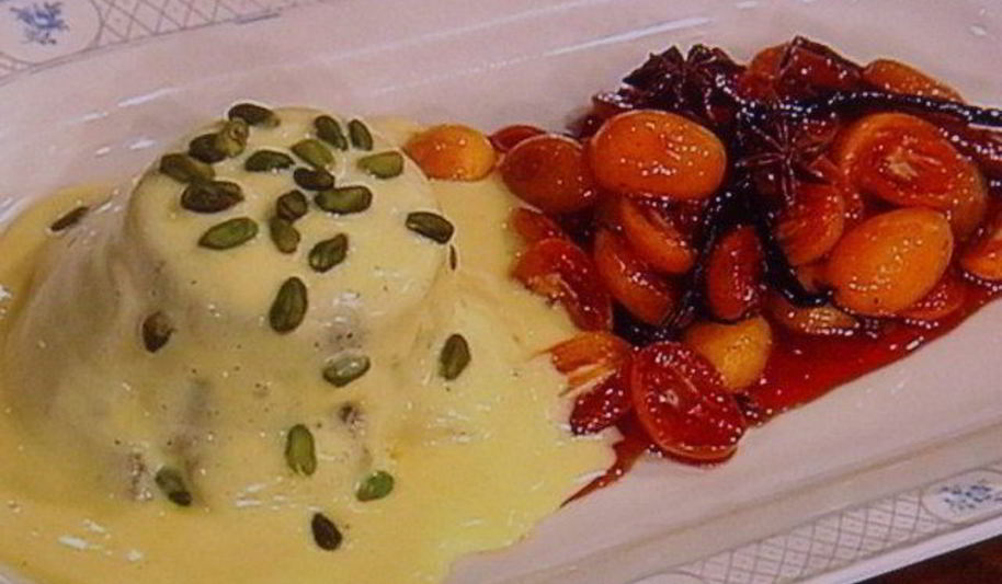 Рецепт шоколадное суфле под кофейным сабайоном с пряным кумкватом