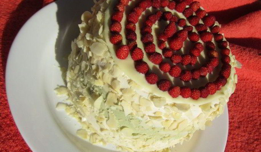 Рецепт торт-суфле мята с земляникой