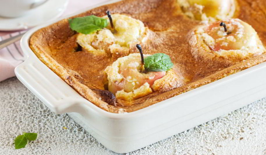 Рецепт яблоки в манном суфле